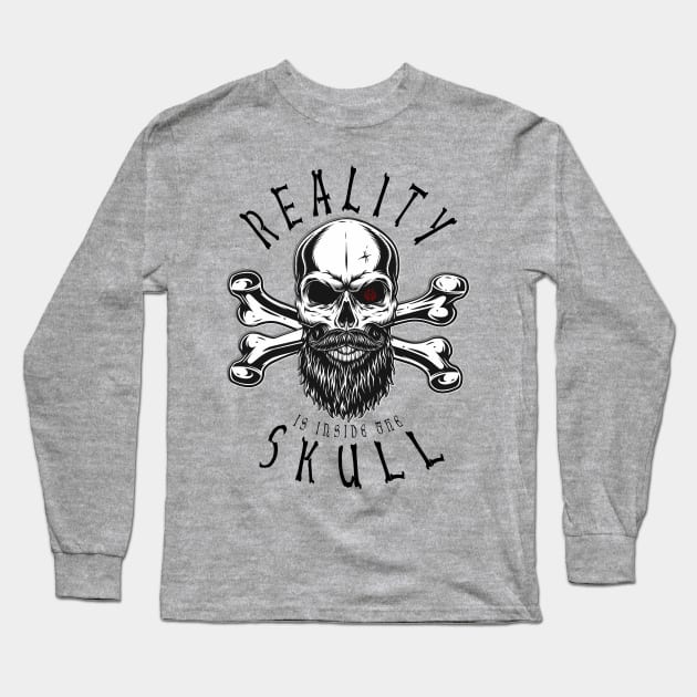 Reality Is In The Skull Long Sleeve T-Shirt by Turnbill Truth Designs
